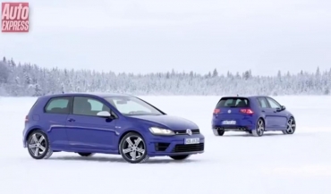 Volkswagen Golf R, testat pe un lac îngheţat
