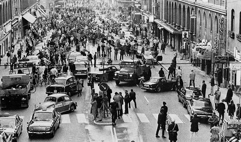 3 septembrie 1967, ziua în care Suedia a trecut la traficul pe dreapta